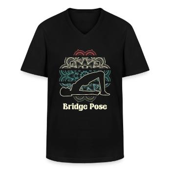 Yoga Brücke - Männer-T-Shirt mit V-Ausschnitt - Schwarz - Vorne - AI Model Male 178 dark (178cm)