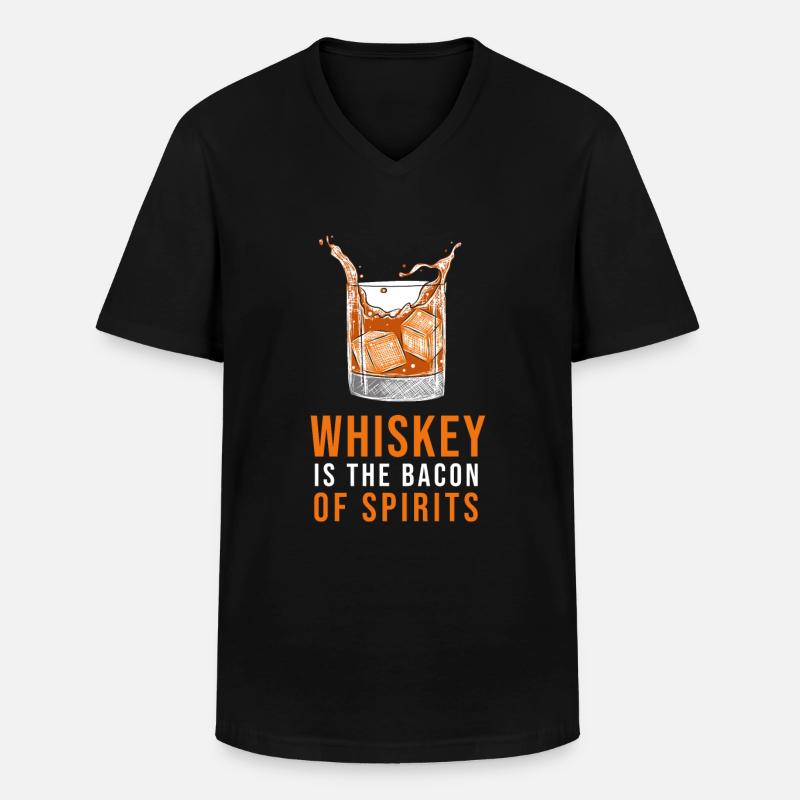 Whisky Whiskey Geist - Männer-T-Shirt mit V-Ausschnitt - Schwarz