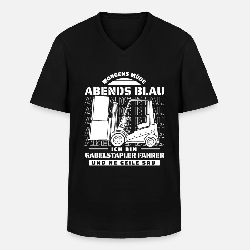 Gabelstapler Staplerfahrer - Männer-T-Shirt mit V-Ausschnitt - Schwarz