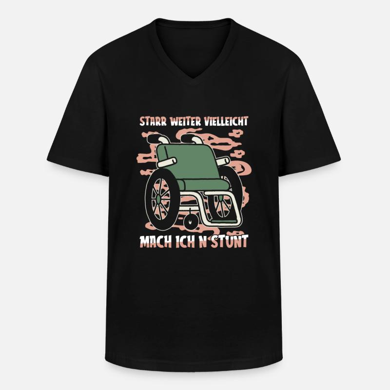 Rollstuhl Rollstuhlfahrer - Männer-T-Shirt mit V-Ausschnitt - Schwarz
