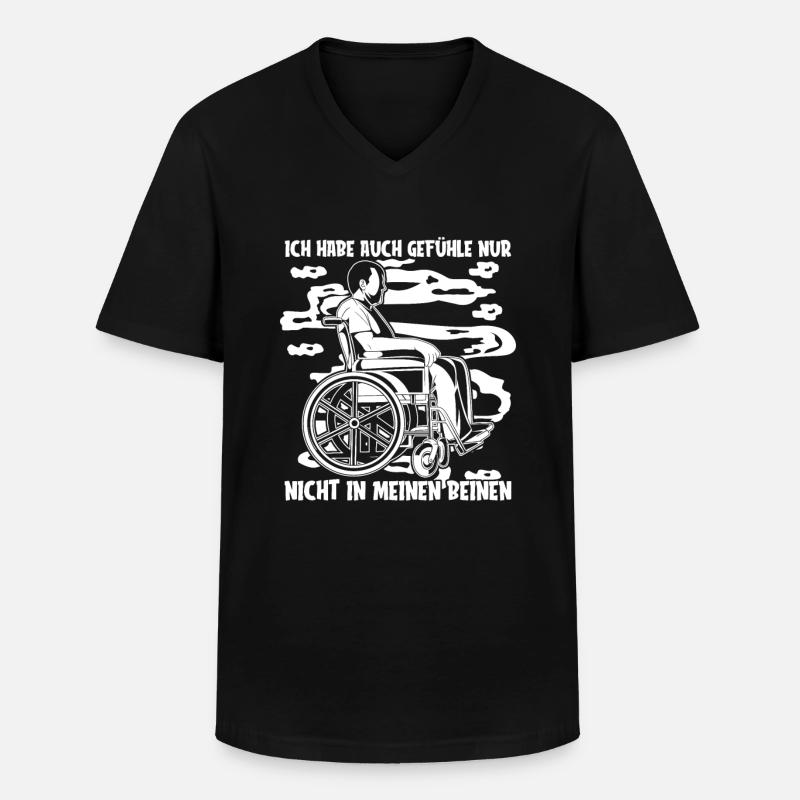 Rollstuhl Rollstuhlfahrer Witzig - Männer-T-Shirt mit V-Ausschnitt - Schwarz