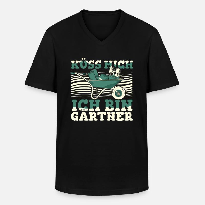 Hobbygärtner Garten Witzig - Männer-T-Shirt mit V-Ausschnitt - Schwarz