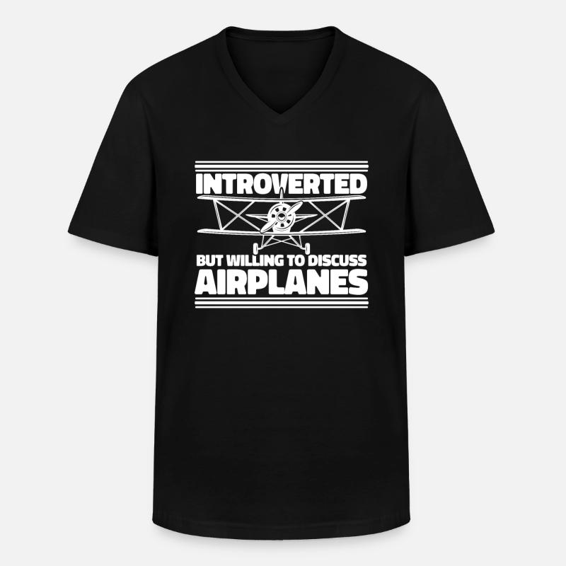 Flugzeug Mechaniker - Männer-T-Shirt mit V-Ausschnitt - Schwarz