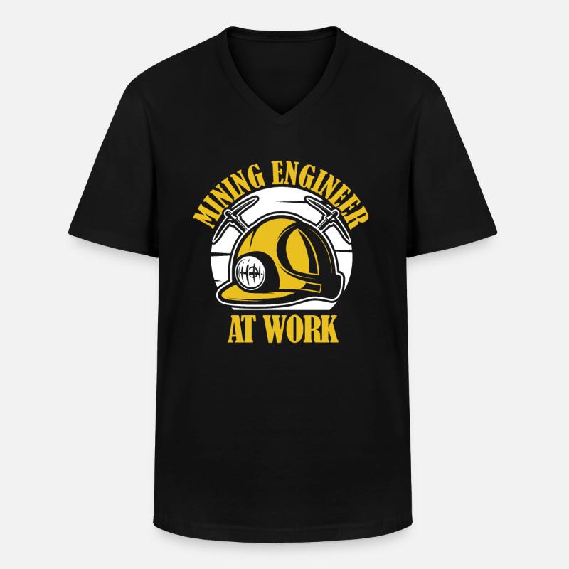 Engineer Cool Mining Engineer - Men's V-Neck T-Shirt - black