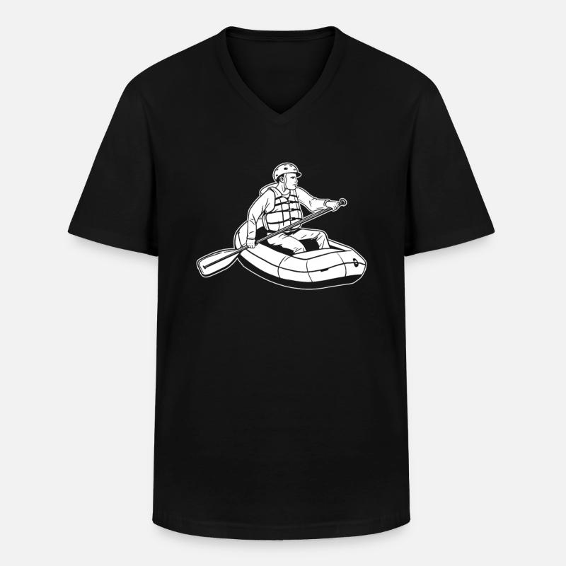 Rafting - Männer-T-Shirt mit V-Ausschnitt - Schwarz