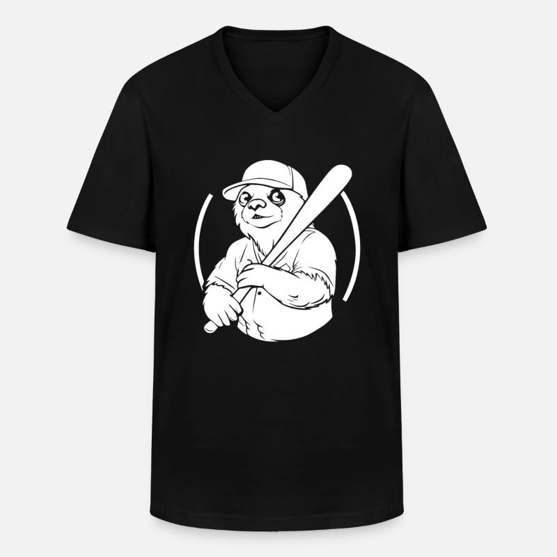 Faultier - Männer-T-Shirt mit V-Ausschnitt - Schwarz