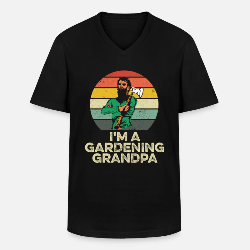 Hobbygärtner Garten Opa Gärtnerischer Opa - Männer-T-Shirt mit V-Ausschnitt - Schwarz
