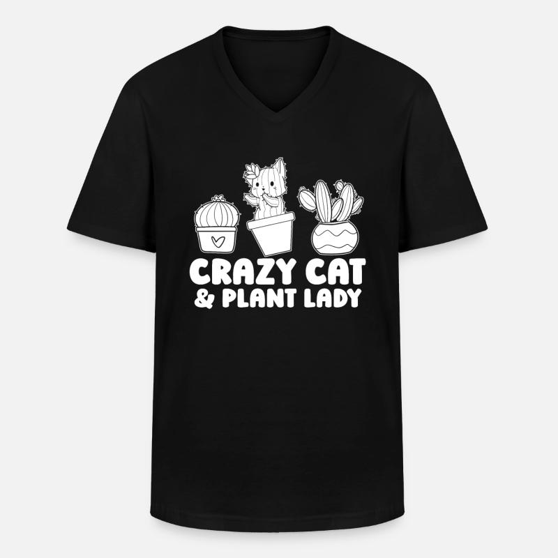 Hobbygärtner Garten Gartenkatze - Männer-T-Shirt mit V-Ausschnitt - Schwarz