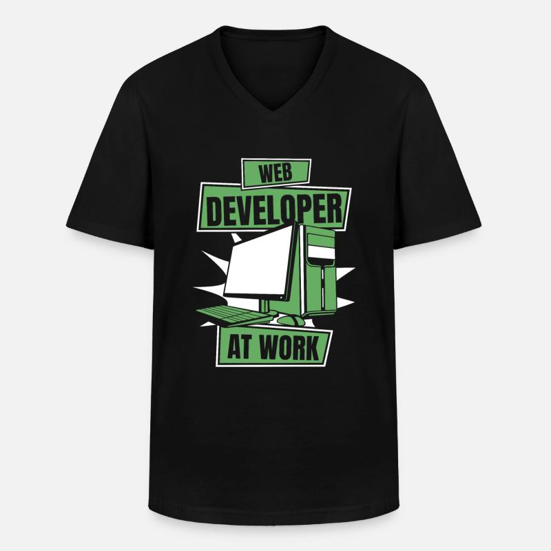 Web Entwickler Webdeveloper Cool - Männer-T-Shirt mit V-Ausschnitt - Schwarz