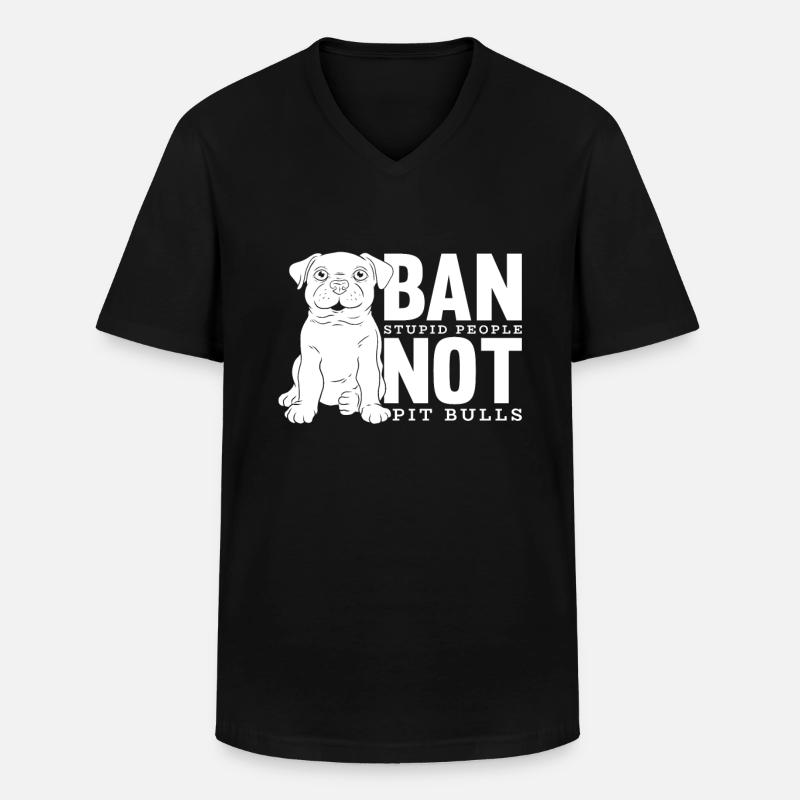 Pitbull Pitbull Verbot - Männer-T-Shirt mit V-Ausschnitt - Schwarz