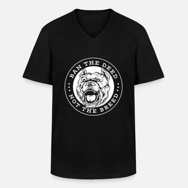 Pitbull Pitbull Verbot - Männer-T-Shirt mit V-Ausschnitt - Schwarz