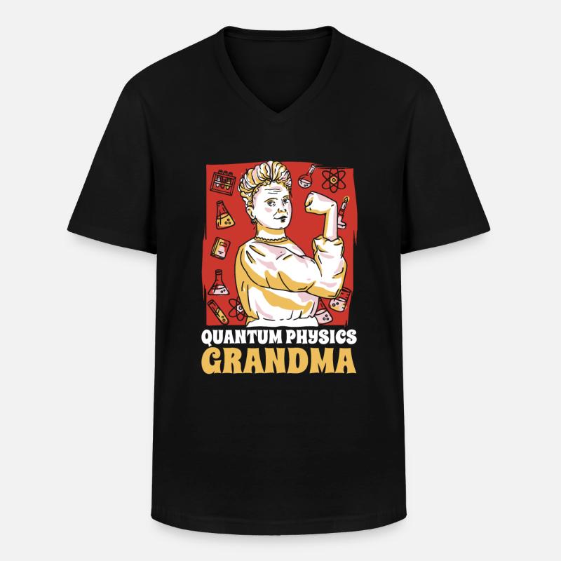 Physik Phyiker Oma Quantenphysik - Männer-T-Shirt mit V-Ausschnitt - Schwarz
