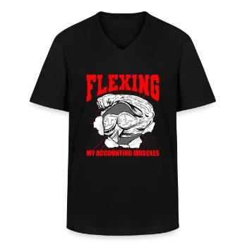 Buchhalter Steuerberater Muskel - Männer-T-Shirt mit V-Ausschnitt - Schwarz - Vorne - AI Model Male 178 dark (178cm)