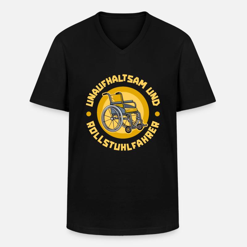 Rollstuhl Rollstuhlfahrer Cool - Männer-T-Shirt mit V-Ausschnitt - Schwarz
