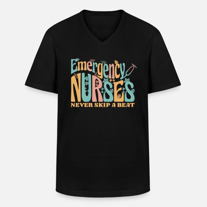 Krankenschwester Notfall - Männer-T-Shirt mit V-Ausschnitt - Schwarz