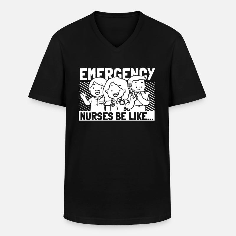 Krankenschwester Lustig Notfall Krankenschwester - Männer-T-Shirt mit V-Ausschnitt - Schwarz