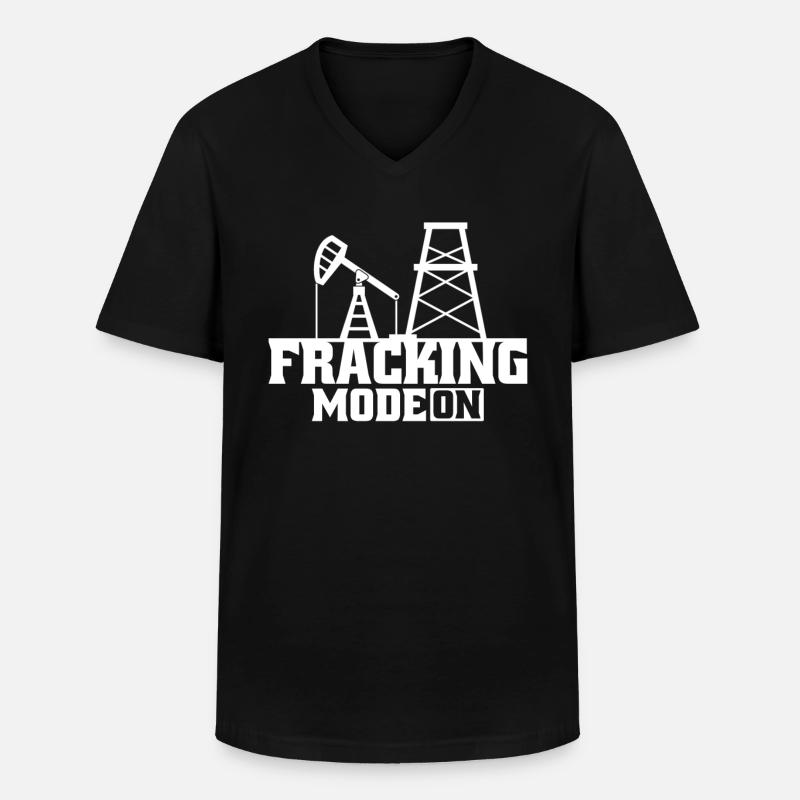 Ölfeld Bohrinsel Fracking - Männer-T-Shirt mit V-Ausschnitt - Schwarz