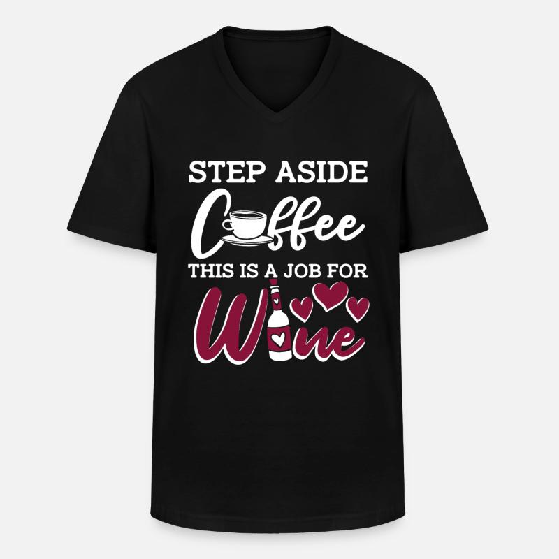 Wein Winzer Kaffee Wein - Männer-T-Shirt mit V-Ausschnitt - Schwarz