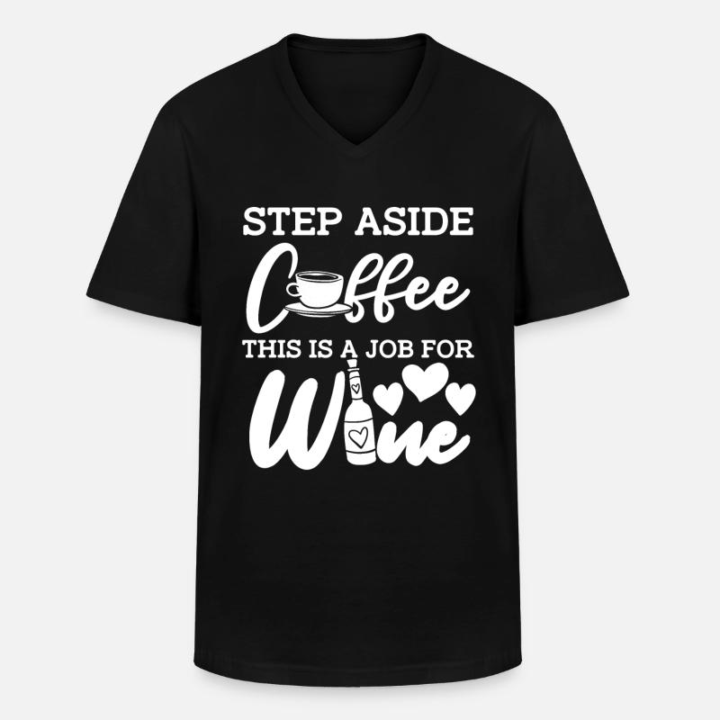 Wein Winzer Kaffee Wein - Männer-T-Shirt mit V-Ausschnitt - Schwarz