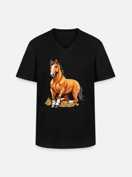 Horse Equestrian Sports - Men's V-Neck T-Shirt - black
