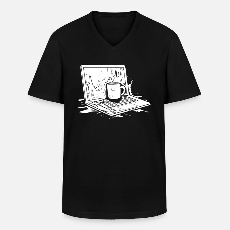 Entwickler Coder Programmierer Kaffee - Männer-T-Shirt mit V-Ausschnitt - Schwarz
