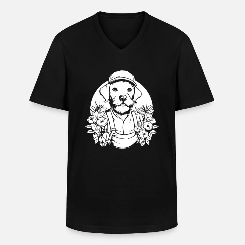 Hobbygärtner Garten - Männer-T-Shirt mit V-Ausschnitt - Schwarz