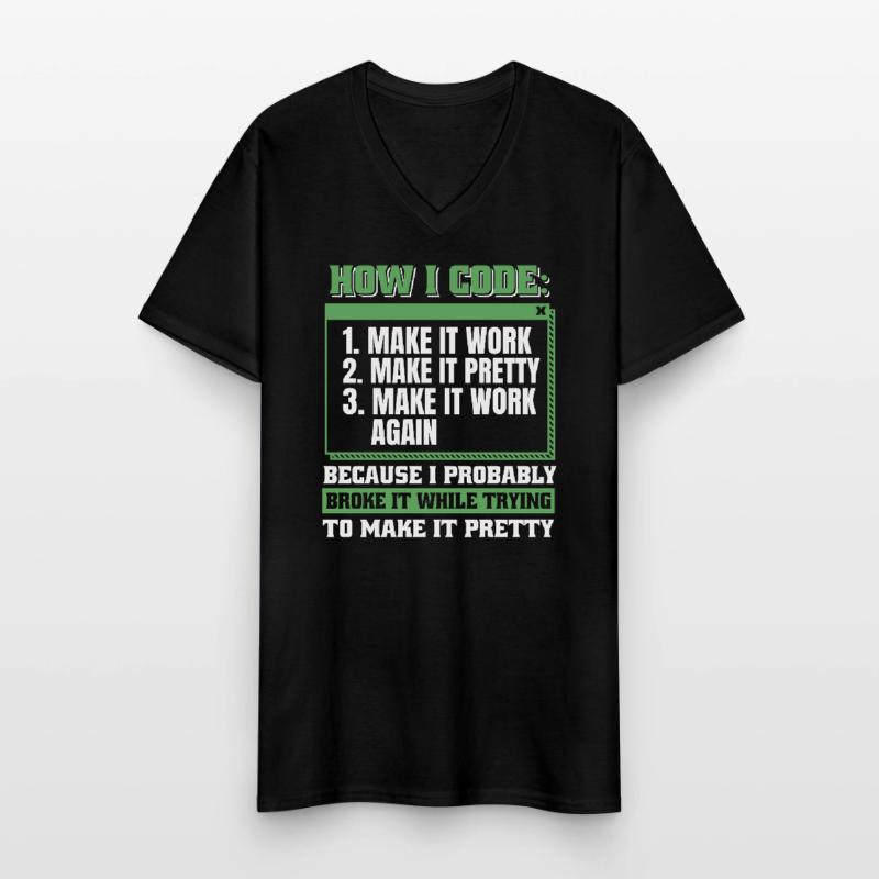 Entwickler Coder Programmierer Männer-T-Shirt mit V-Ausschnitt