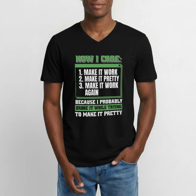 Entwickler Coder Programmierer Männer-T-Shirt mit V-Ausschnitt
