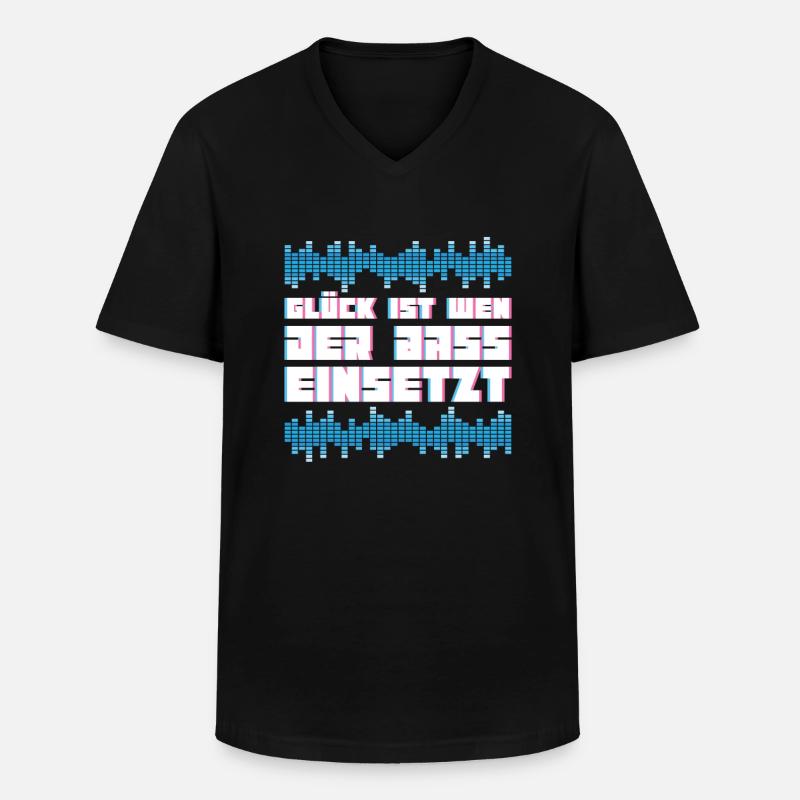 Techno Raver Lustig - Männer-T-Shirt mit V-Ausschnitt - Schwarz