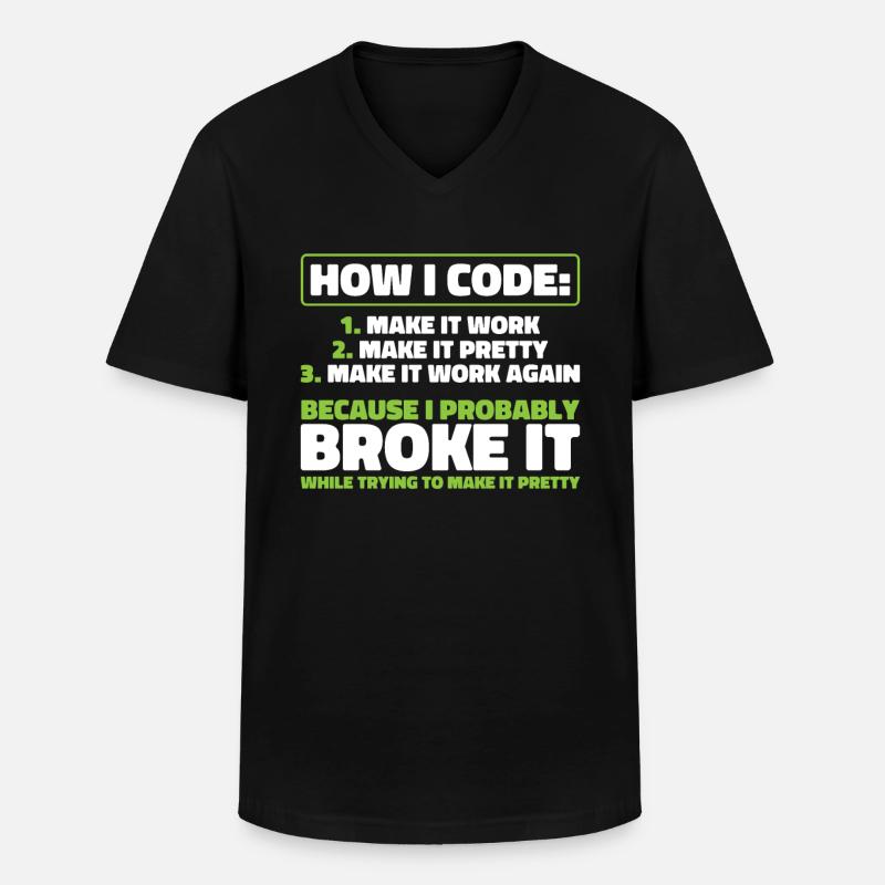 Developer, Coder, Programmer - Men's V-Neck T-Shirt - black
