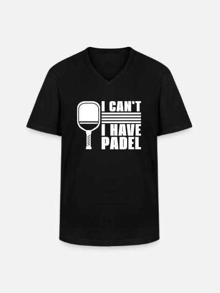 Padel ei Puedo Tengo Padel - Klassinen miesten t-paita v-pääntiellä - musta