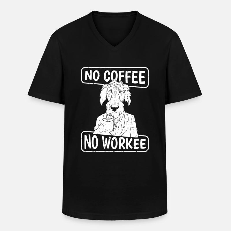 Café Café Irish Wolfhound - T-shirt col V Homme - noir