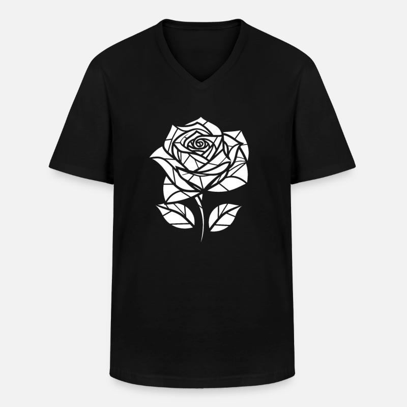 Red Rose Goth Cool - Men's V-Neck T-Shirt - black