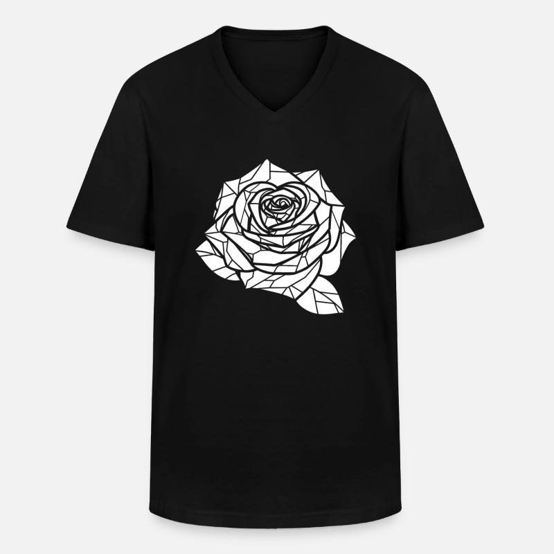 Rote Rose Goth - Männer-T-Shirt mit V-Ausschnitt - Schwarz