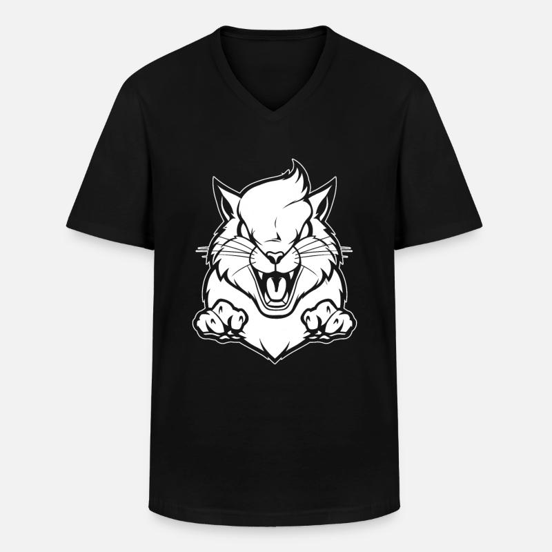 Eichhörnchen Wütend - Männer-T-Shirt mit V-Ausschnitt - Schwarz