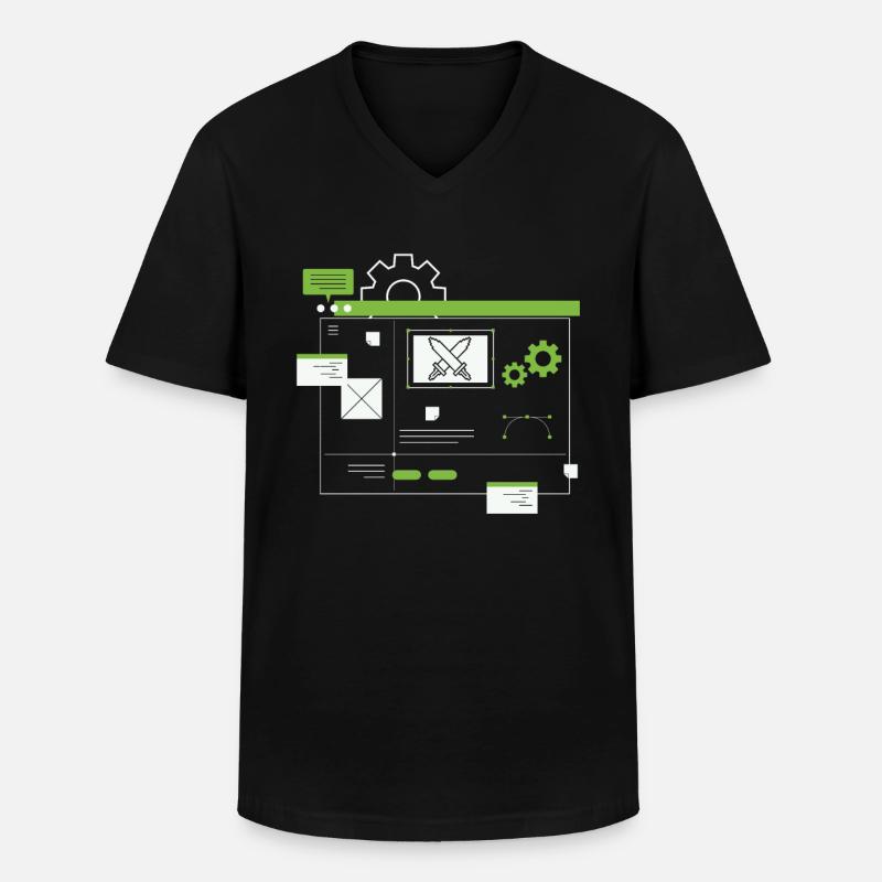 Developer, Coder, Programmer - Men's V-Neck T-Shirt - black