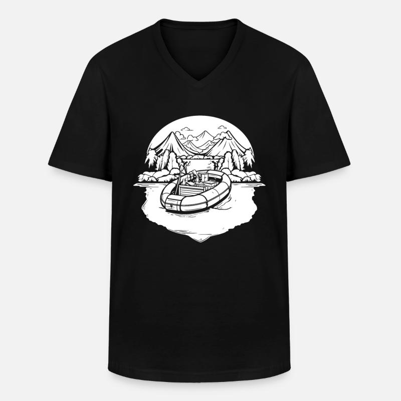 Rafting - Männer-T-Shirt mit V-Ausschnitt - Schwarz