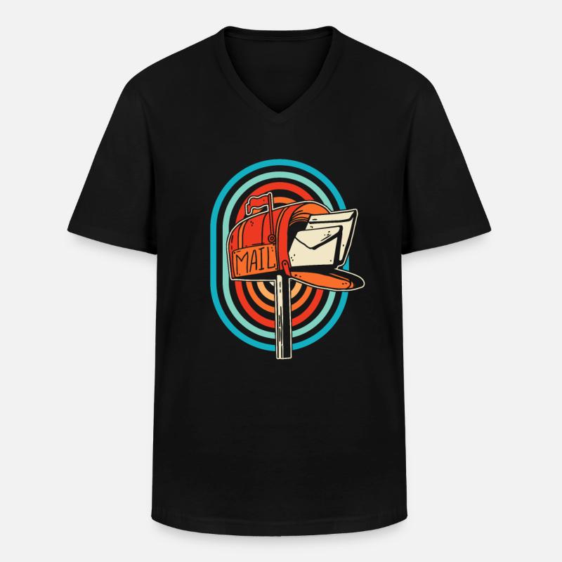 Postbote Briefträger - Männer-T-Shirt mit V-Ausschnitt - Schwarz