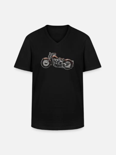 Motorfiets Biker Motorfiets - Klassiek mannen T-shirt met V-hals - zwart