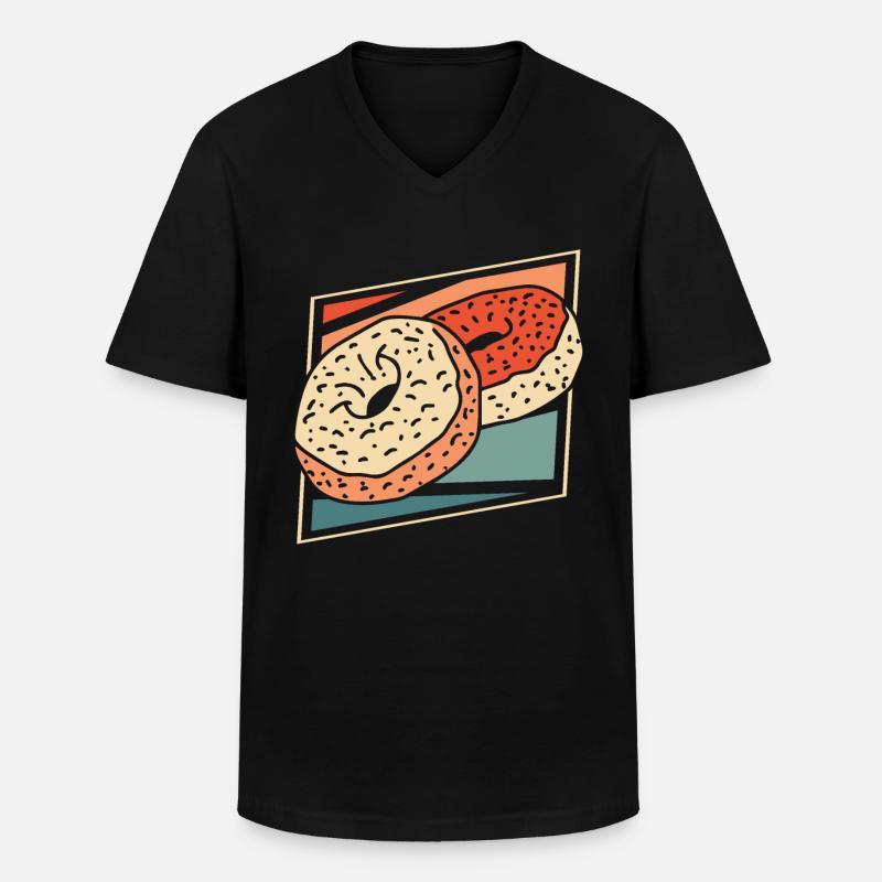 Donut - Männer-T-Shirt mit V-Ausschnitt - Schwarz