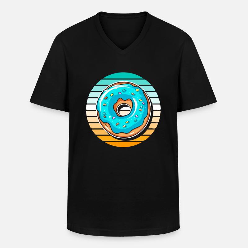 Donut - Männer-T-Shirt mit V-Ausschnitt - Schwarz