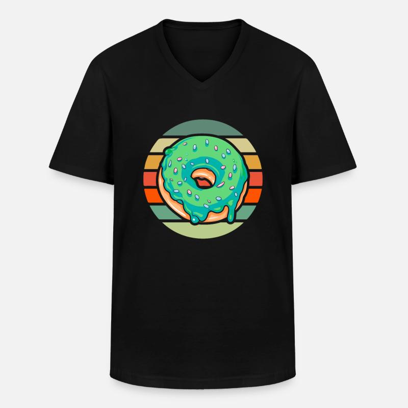 Donut - Männer-T-Shirt mit V-Ausschnitt - Schwarz