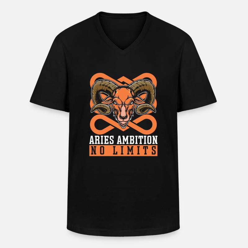 Widder Sternzeichen - Männer-T-Shirt mit V-Ausschnitt - Schwarz