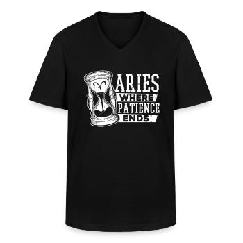 Astrologie Bélier - T-shirt col V Homme - noir - Devant - AI Model Male 178 dark (178cm)