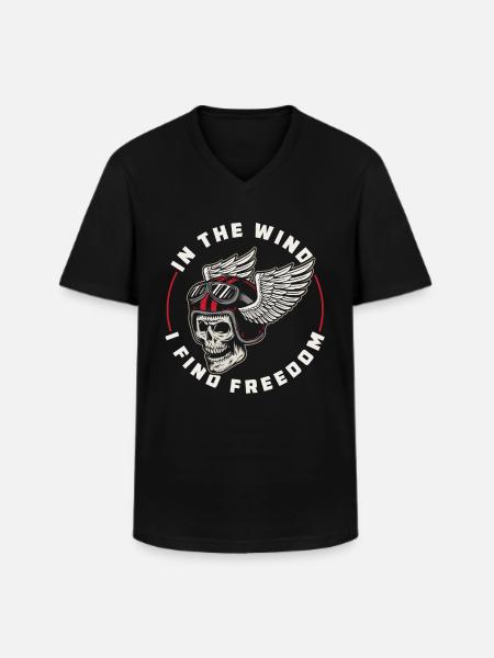 Motorcykel Biker Motorcykel - T-shirt med V-ringning herr - svart