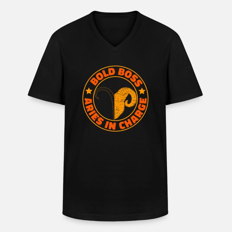 Widder Astrologie - Männer-T-Shirt mit V-Ausschnitt - Schwarz