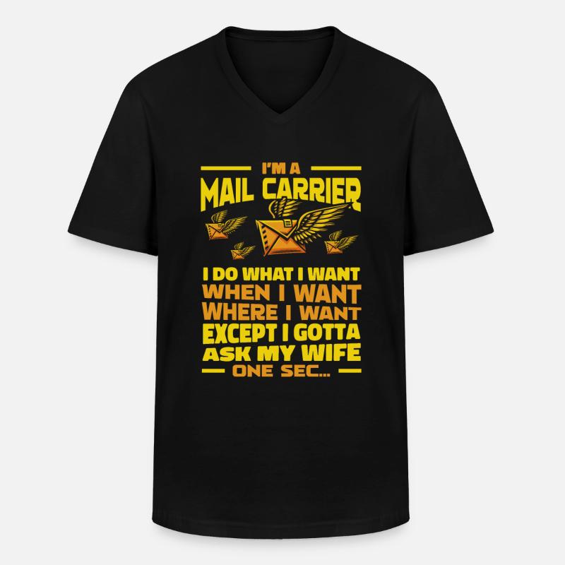 Postbote Briefträger - Männer-T-Shirt mit V-Ausschnitt - Schwarz