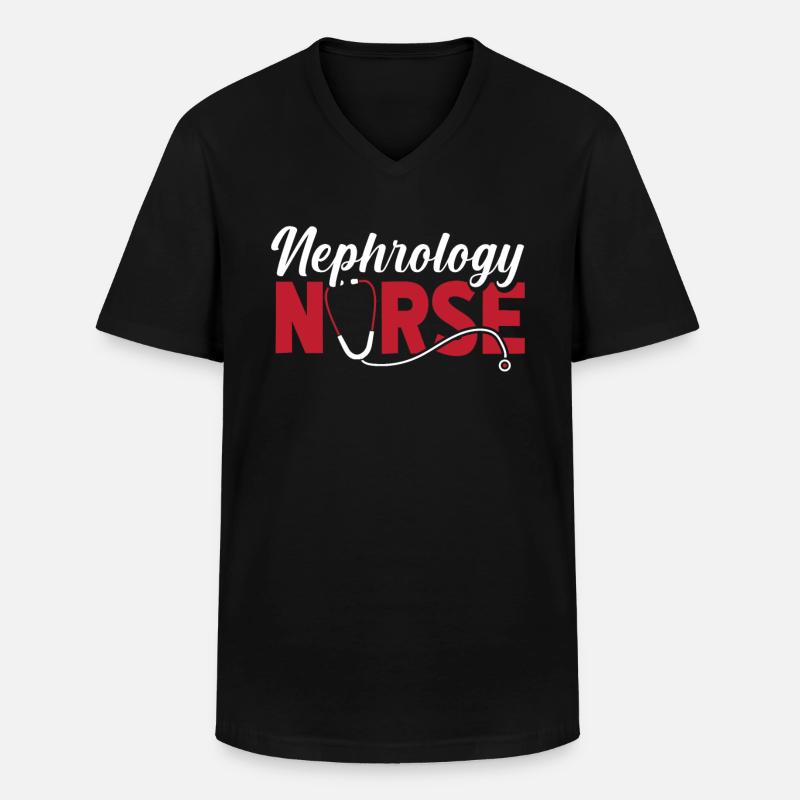 Krankenschwester Infirmière en néphrologie - T-shirt col V Homme - noir