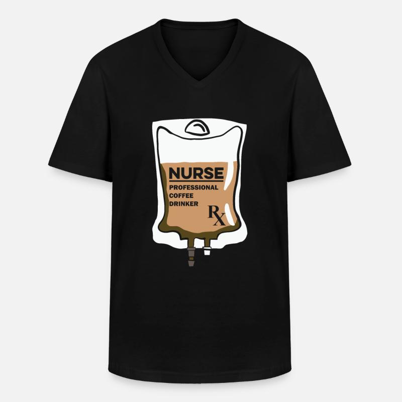 Krankenschwester Kaffee - Männer-T-Shirt mit V-Ausschnitt - Schwarz