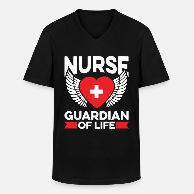 Krankenschwester Engel Spirituell - Männer-T-Shirt mit V-Ausschnitt - Schwarz